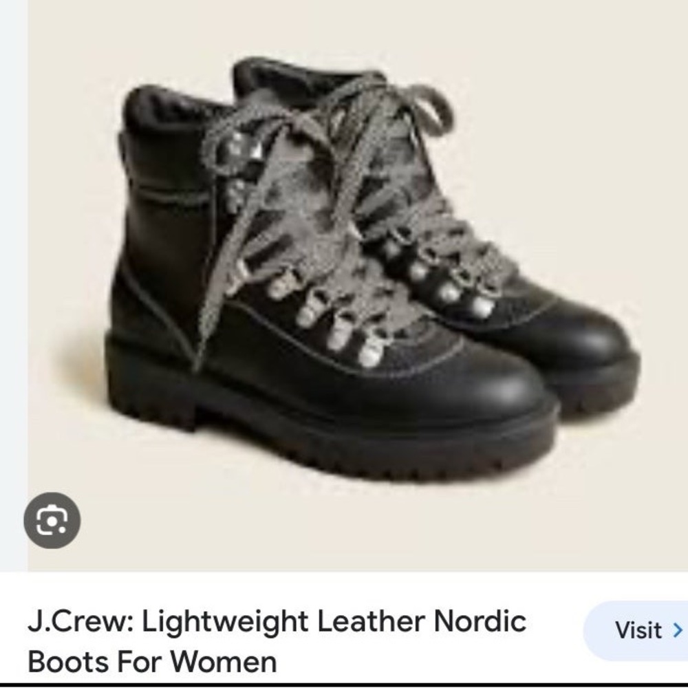 J.Crew lightweight, leather winter/ snow Nordic hiker boot